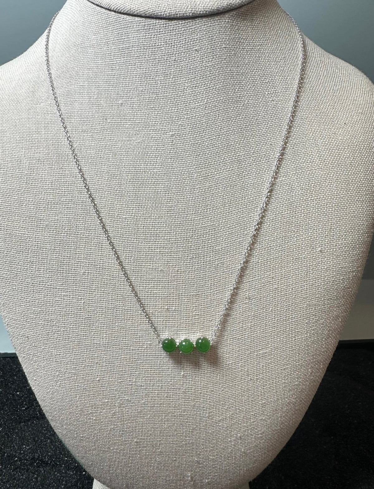 Canadian Jade and Silver 3 Piece Necklace