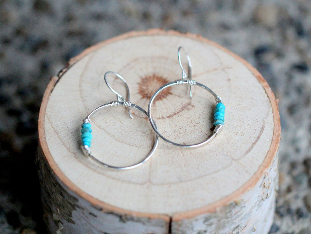 Saressa Designs Argonaut Hoops - Turquoise  ( As seen on Firefly Lane )
