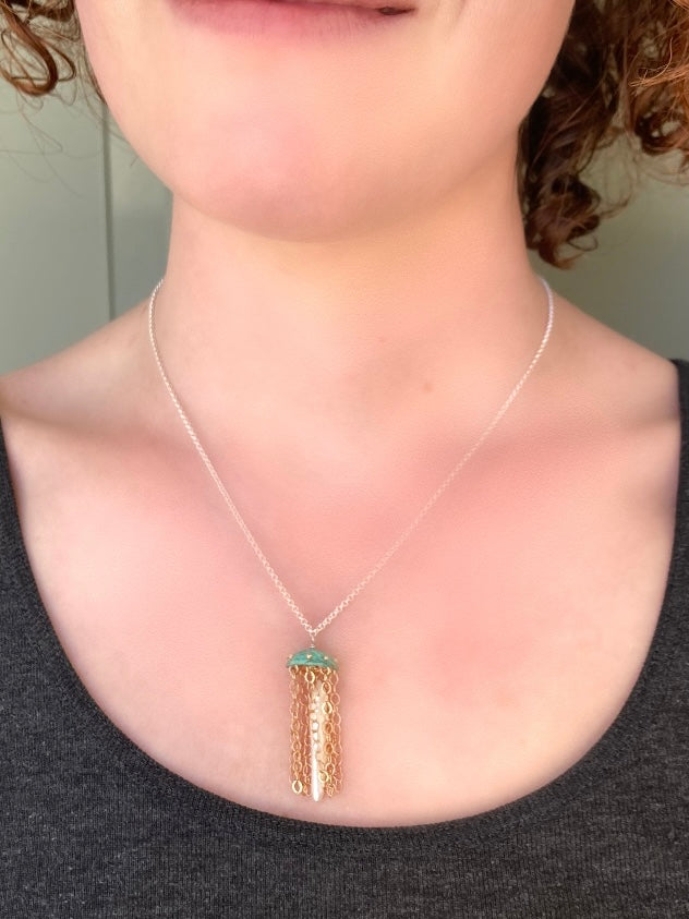 Alison Morse Green Copper Jellyfish Necklace