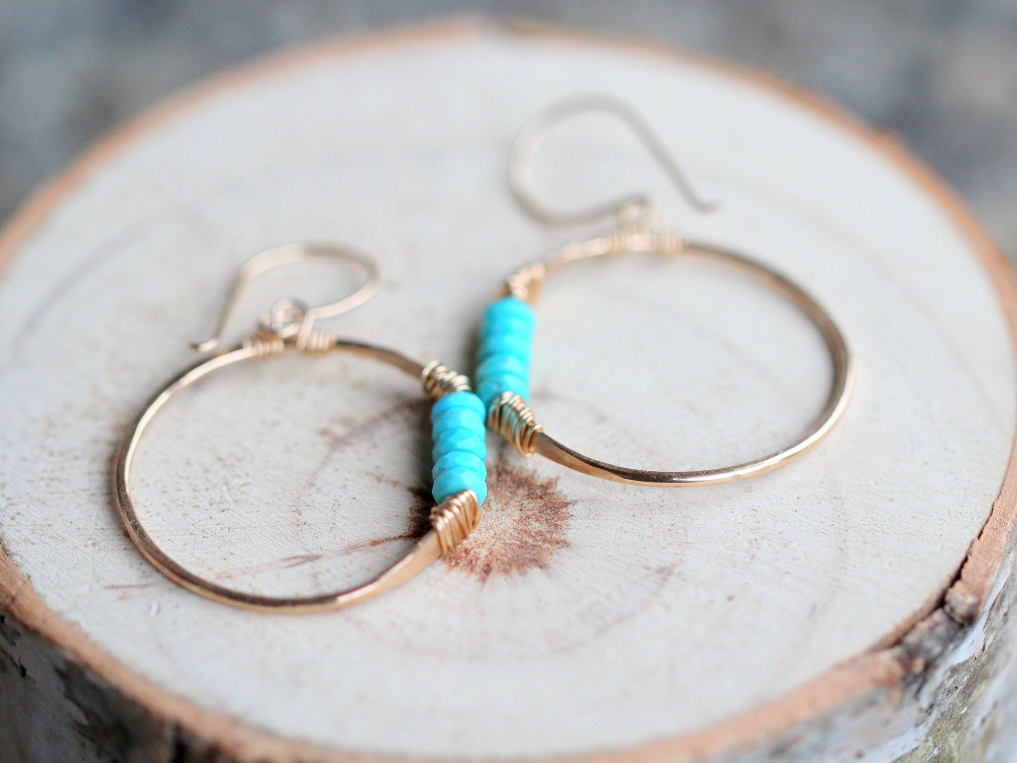 Saressa Designs Argonaut Hoops - Turquoise  ( As seen on Firefly Lane )