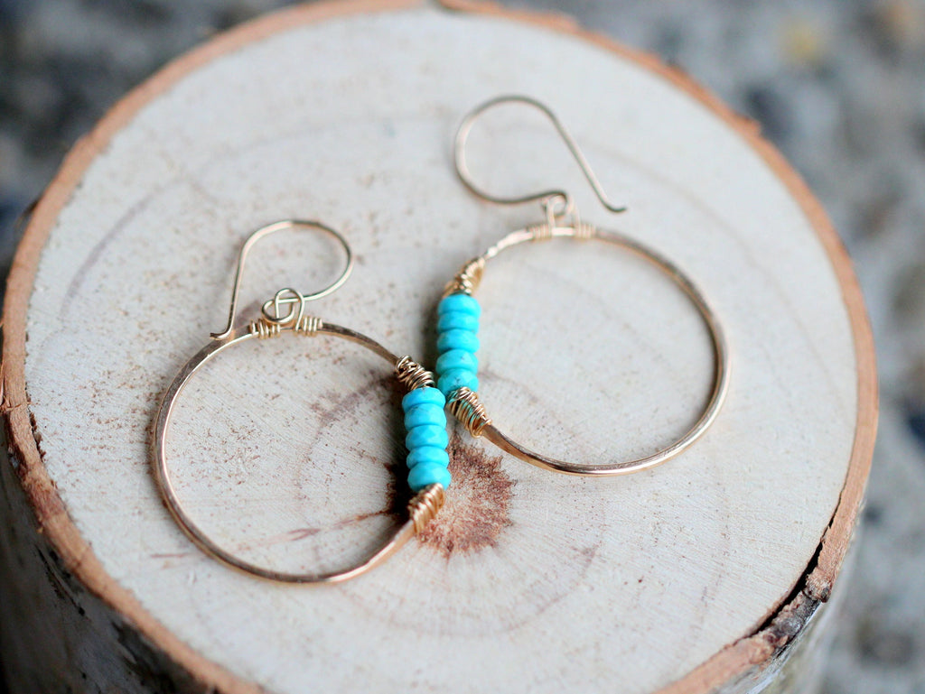 Saressa Designs Argonaut Hoops - Turquoise  ( As seen on Firefly Lane )