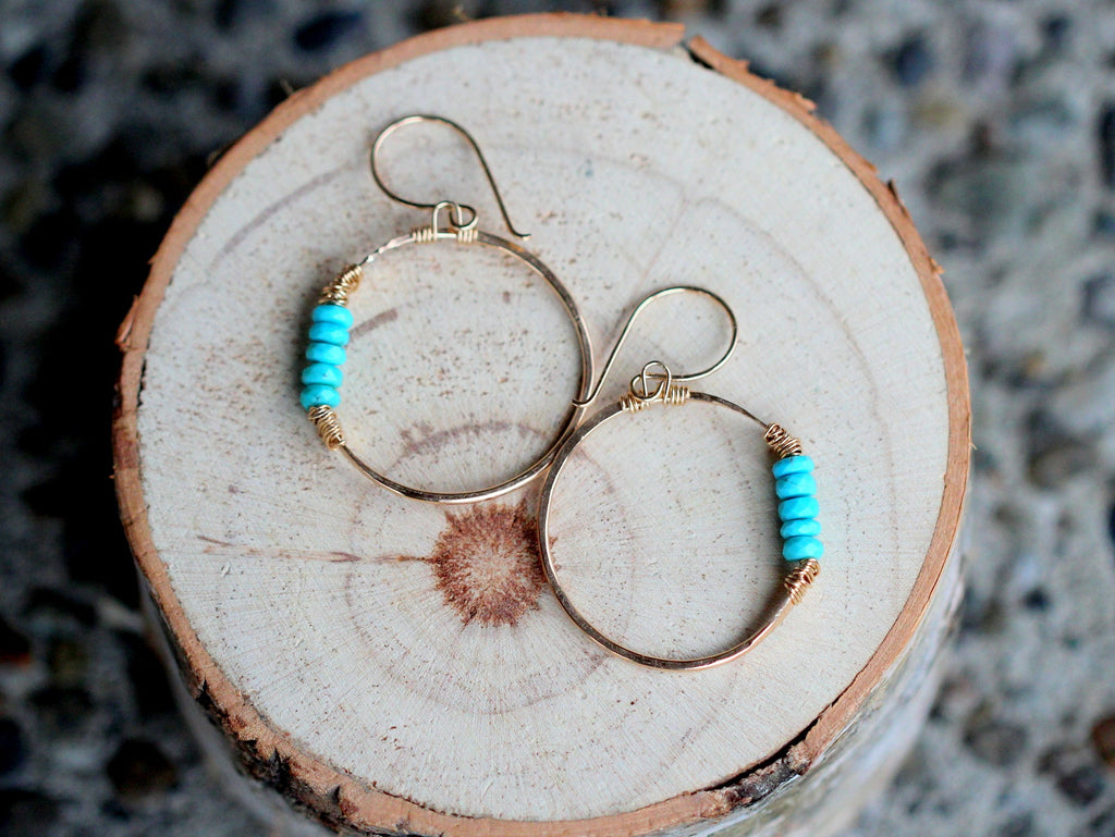Saressa Designs Argonaut Hoops - Turquoise  ( As seen on Firefly Lane )