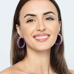 Gold & Honey Rainbow Painted INSTYLE Lucite Hoop Earrings