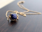 Saressa Designs Lapis Lazuli Bezel-Style Necklace - Gold