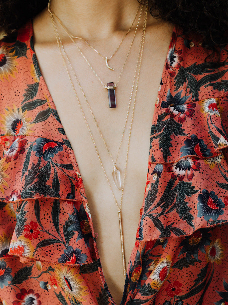 Saressa Designs Long Bar Necklace