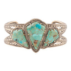 Barse Jewelry Maltese Blue Turquoise Golden Cuff Bracelet