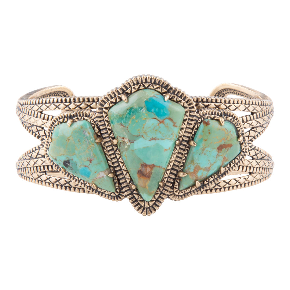 Barse Jewelry Maltese Blue Turquoise Golden Cuff Bracelet
