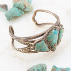 Barse Jewelry Maltese Blue Turquoise Golden Cuff Bracelet