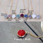 Saressa Designs Druzy Bezel Pendant Necklaces