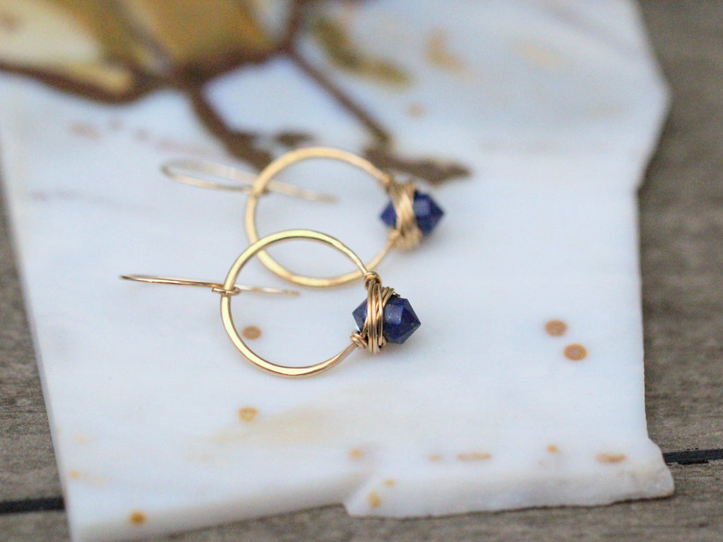 Saressa Designs Pike Hoops - Lapis Lazuli  ( As Seen On The Sinner )