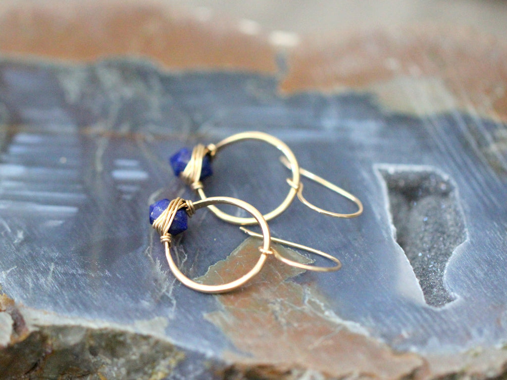 Saressa Designs Pike Hoops - Lapis Lazuli  ( As Seen On The Sinner )