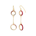 Gold & Honey Thin Two Drop Lucite Earrings