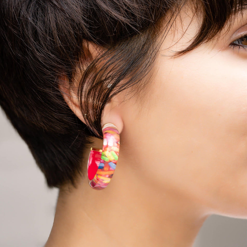 Gold & Honey Sprinkles Illusion Hoop Earrings