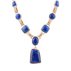 Barse Jewelry Royal Blue Lapis Golden Pendant Necklace