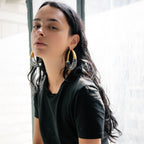 Gold & Honey XL Clear Chunky Bucket Hoop Earrings