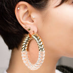 Gold & Honey XL Clear Chunky Rope Hoop Earrings