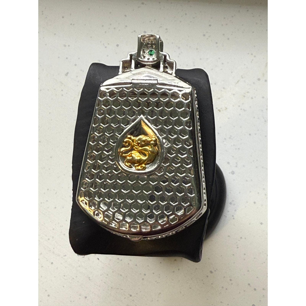 Rare Emerald Jadeite Dragon Locket Pendant