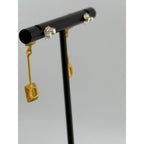 Michael Vincent Michaud 18K Gold Plated Dainty Mosaic Post Earrings