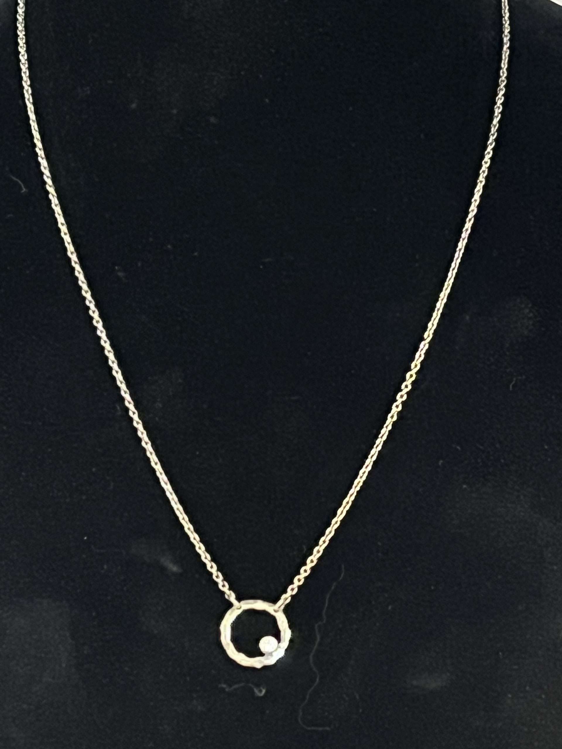 Silpada 925 Sterling Silver Orbiting Moon with CZ Gem Necklace
