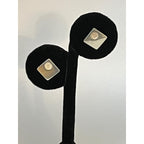 Sterling silver square shape push back earrings