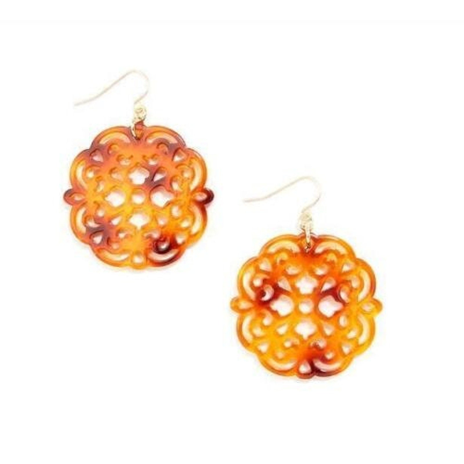Drop Earrings with resin drop in Allure Cut-out design - Faux Tortoise