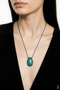Navajo Brandon Etcity Sterling Silver Turquoise Pendant Necklace