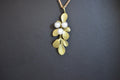 Michael Michaud Barberry Leaf Pearl Pendant Necklace - 16" Adj.