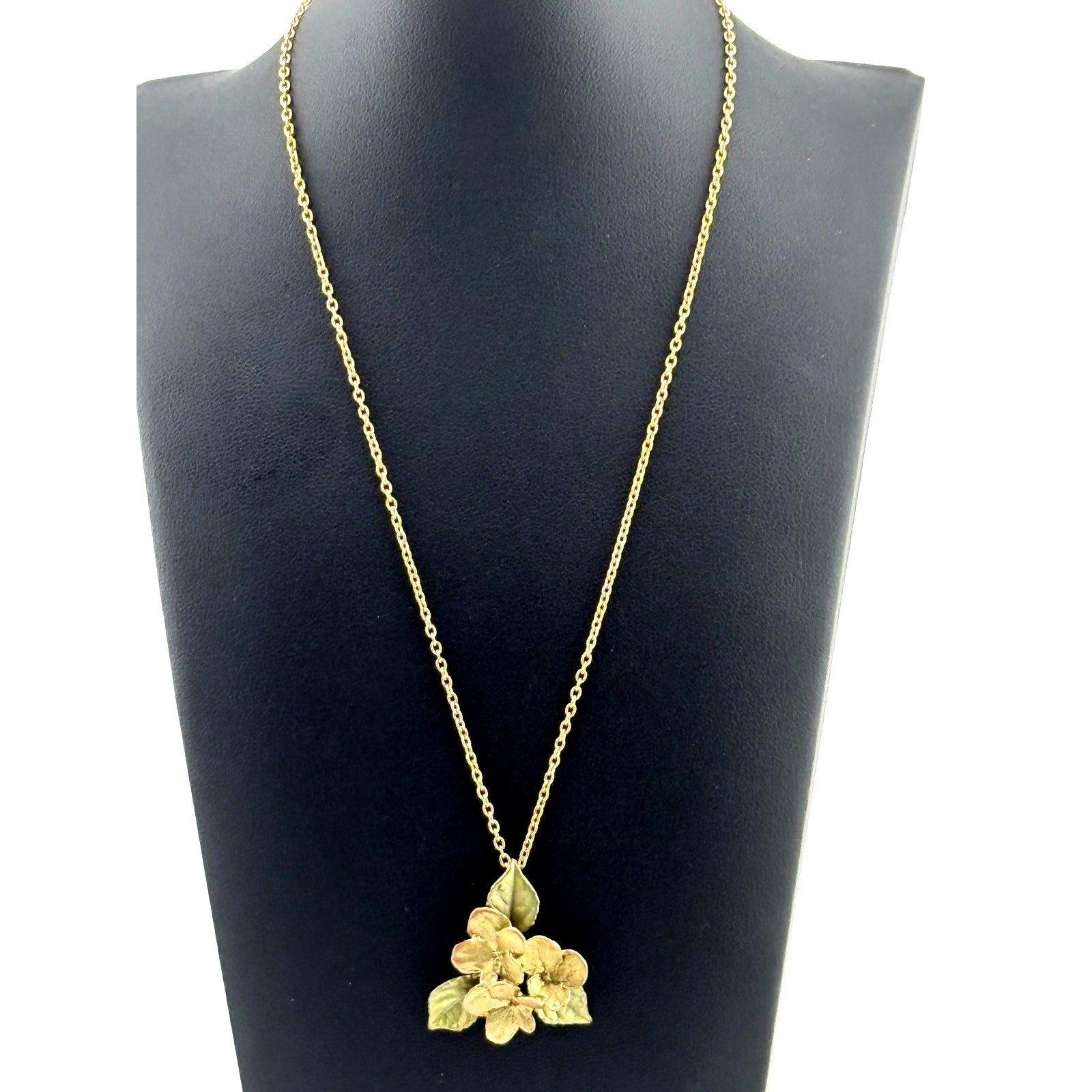 Michael Michaud Hydrangea Leaf Pendant Necklace