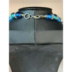 Blue Glass Lampwork Necklace Aqua 34"