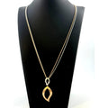 Breuning 925 Sterling, Gold Plated, Diamond Double Strand Necklace