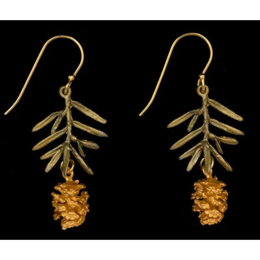 Michael Michaud Pine Needle Single Cone Dangle Wire Earrings