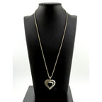 925 Sterling Silver Jeweled Heart Pendant Necklace