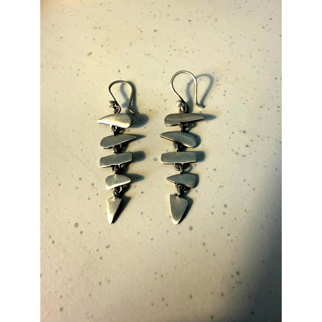 Jane Diaz Small Sterling Silver Fishbone Earrings