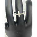 Silpada Sterling Silver Reverence Cubic Zirconia Cross Band Ring Size 7