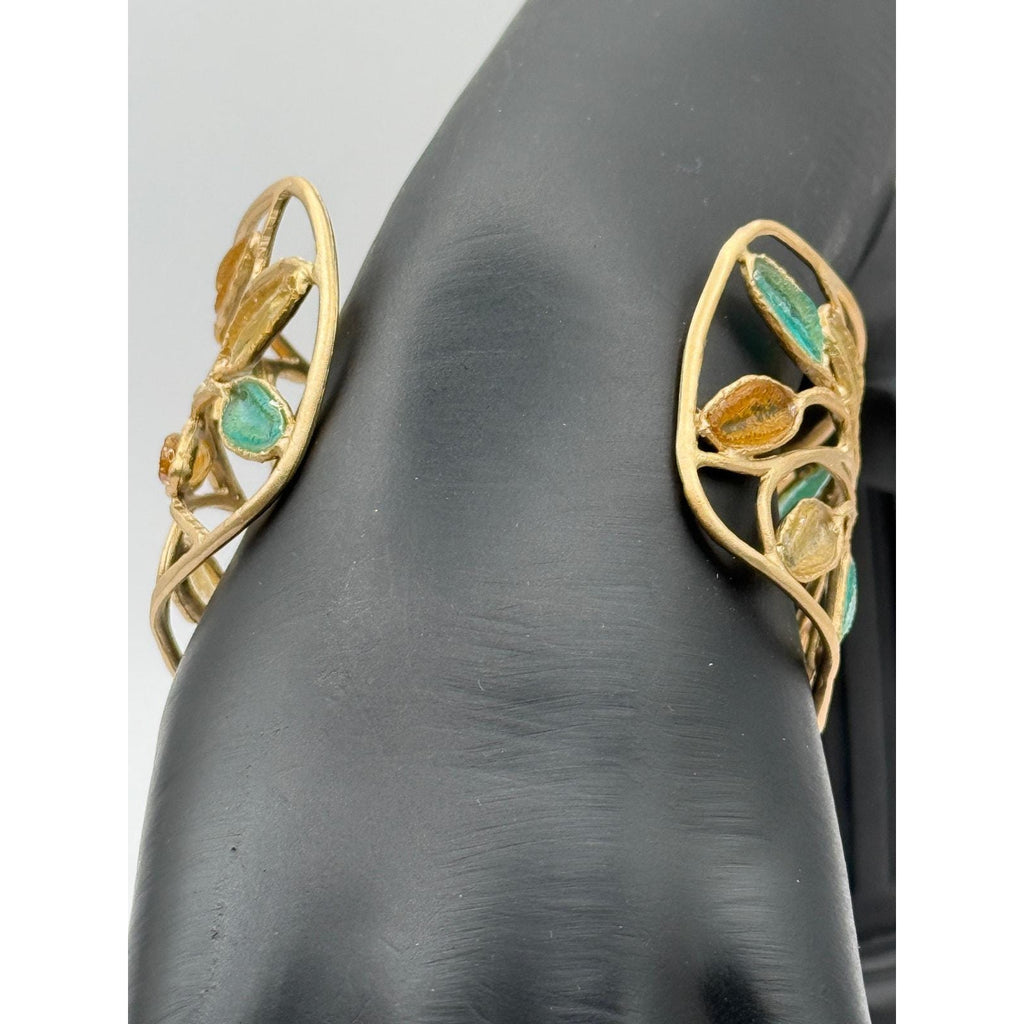 Michael Vincent Michaud 18K Gold Plated Multi-Sage Cuff Bracelet