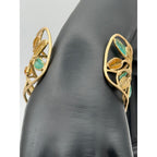 Michael Vincent Michaud 18K Gold Plated Multi-Sage Cuff Bracelet