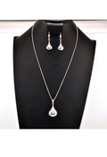 925 Sterling Silver CI Italy Teardrop Pendant and Earrings Set