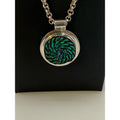 Vintage Abalone Swirl 925 Sterling Silver Pendant Necklace