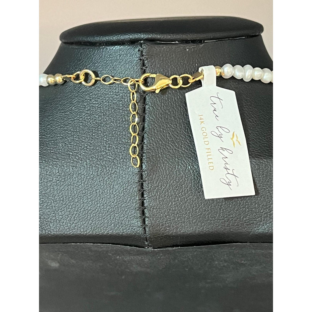 Dainty Freshwater Pearl Choker Necklace Gold Filled