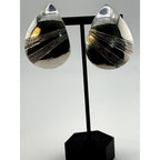 Vintage Sterling Silver Tear Drop Clip Earrings