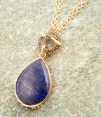Barse Jewelry Abby Blue Lapis Golden Pendant Necklace