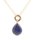 Barse Jewelry Abby Blue Lapis Golden Pendant Necklace