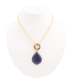 Barse Jewelry Abby Blue Lapis Golden Pendant Necklace