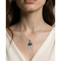 Fifirose 925 Sterling silver Jellyfish NZ Paua Abalone Shell Pendant Necklace