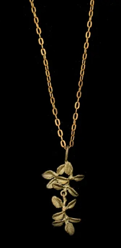 Michael Michaud Petite Herb Thyme Pendant - 16" Adj.