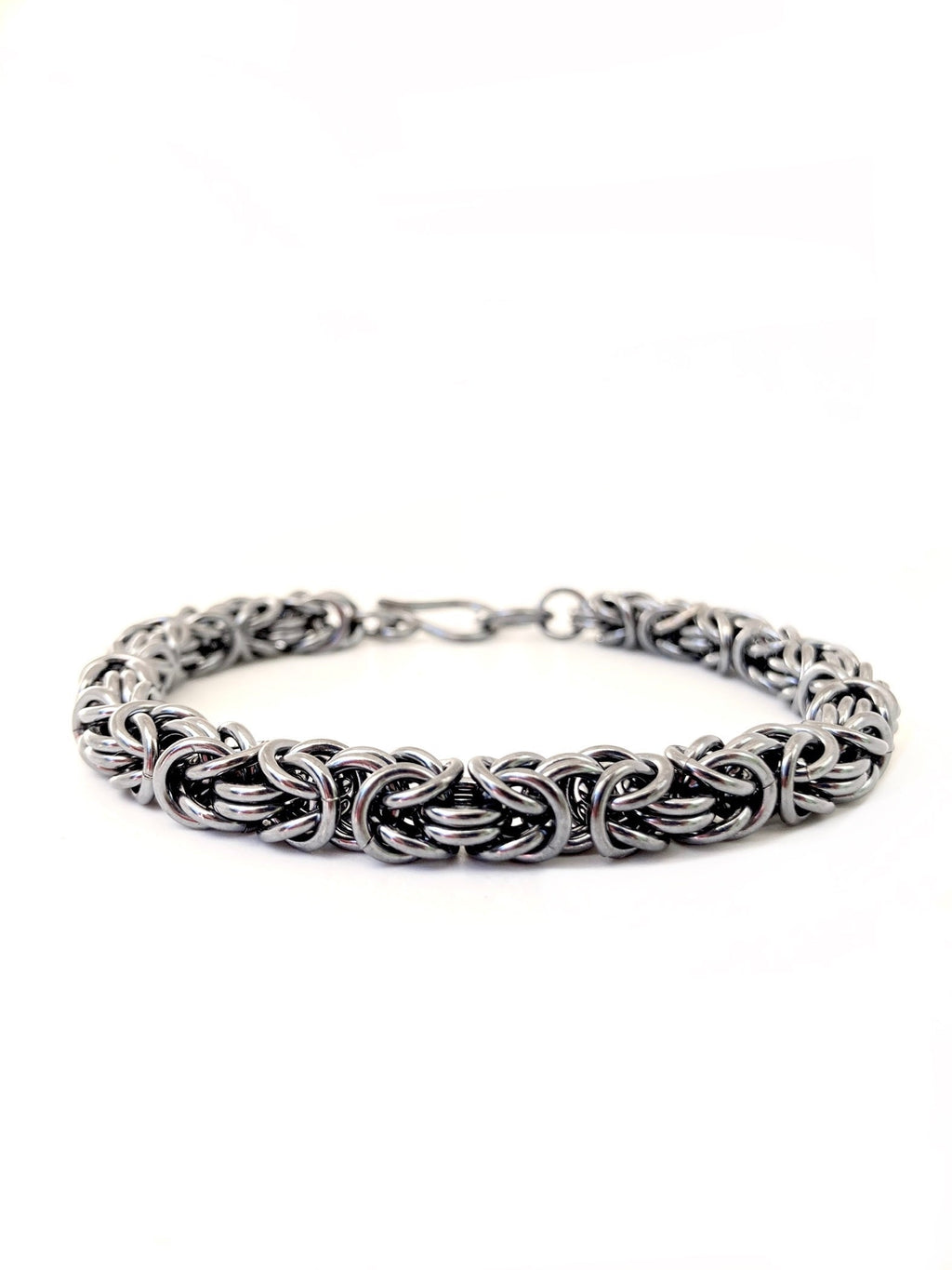 Alison Morse Chunky Byzantine Chainmaille Bracelet in Oxidized Sterling Silver - Sarasotabydesign