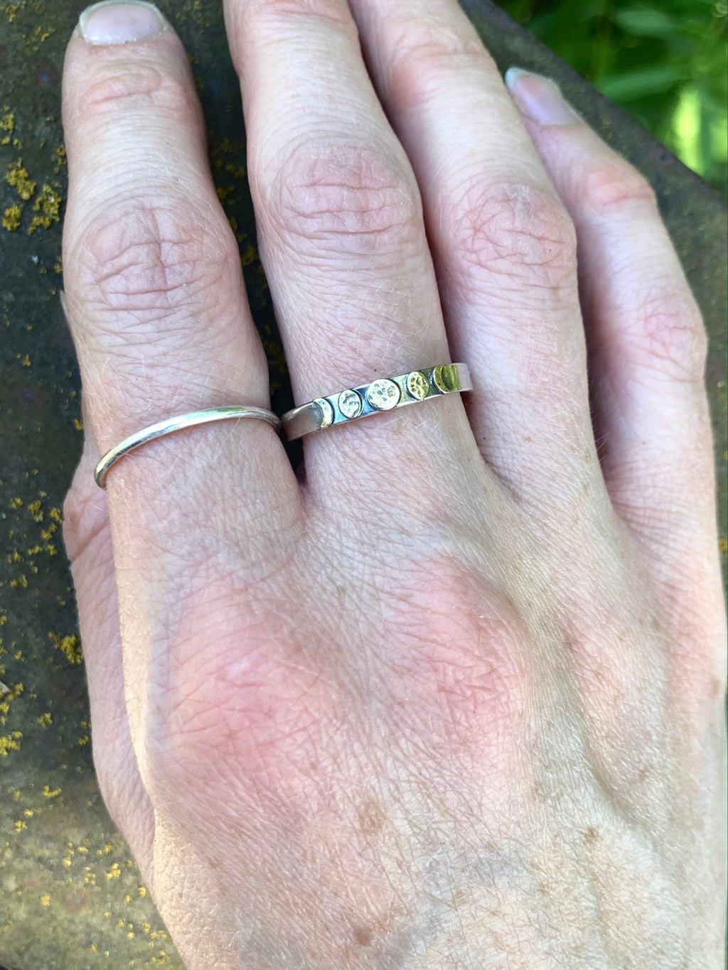 Alison Morse Moon Phase Band Ring in Brass and Sterling Silver - Sarasotabydesign