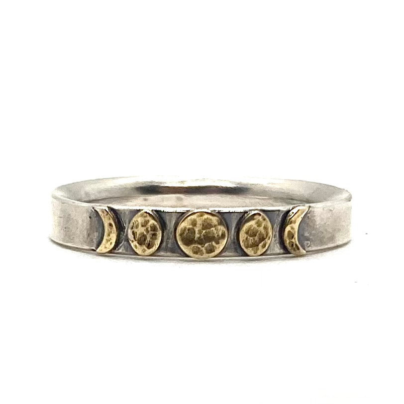 Alison Morse Moon Phase Band Ring in Brass and Sterling Silver - Sarasotabydesign