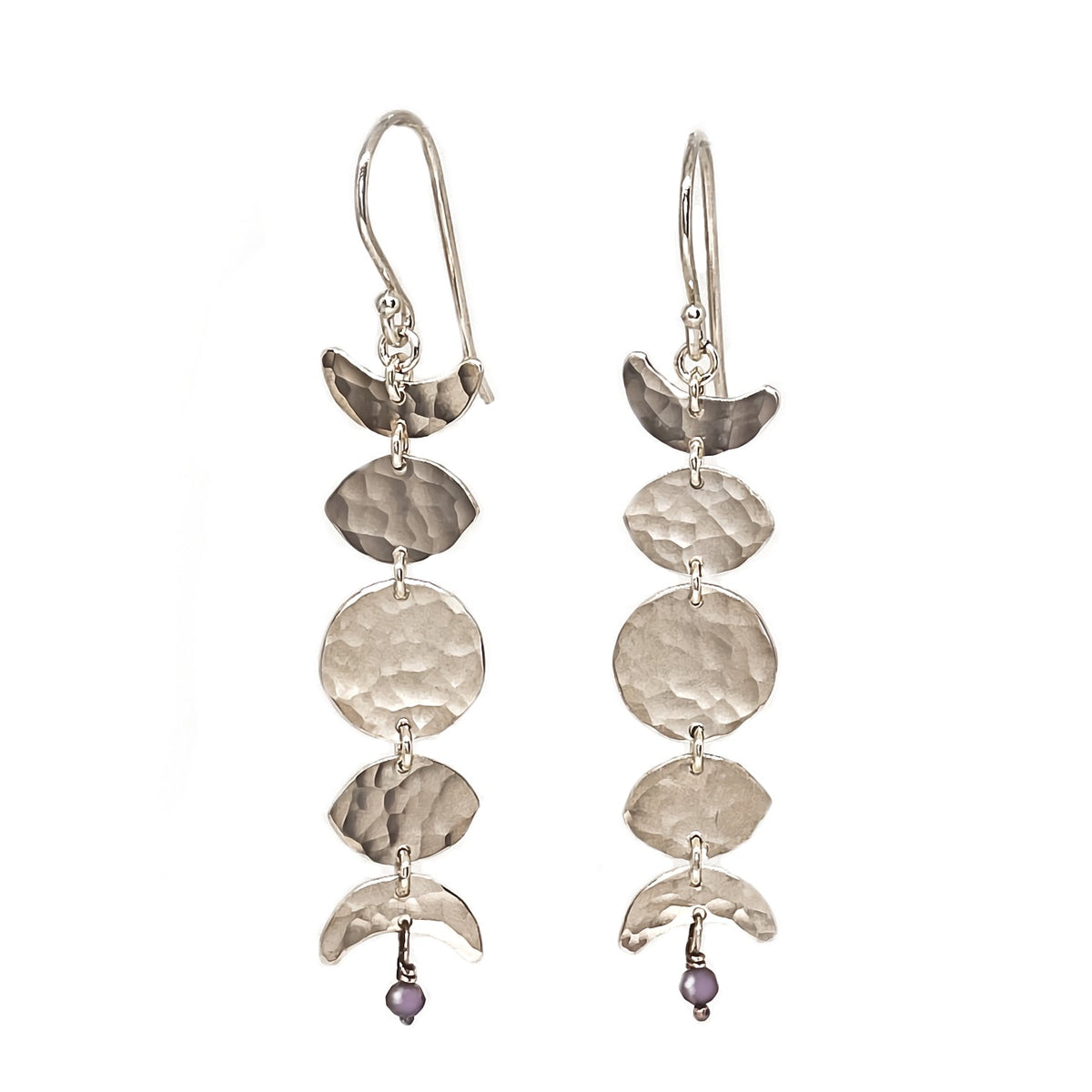 Alison Morse Moon Phase Earrings in Sterling Silver - Sarasotabydesign