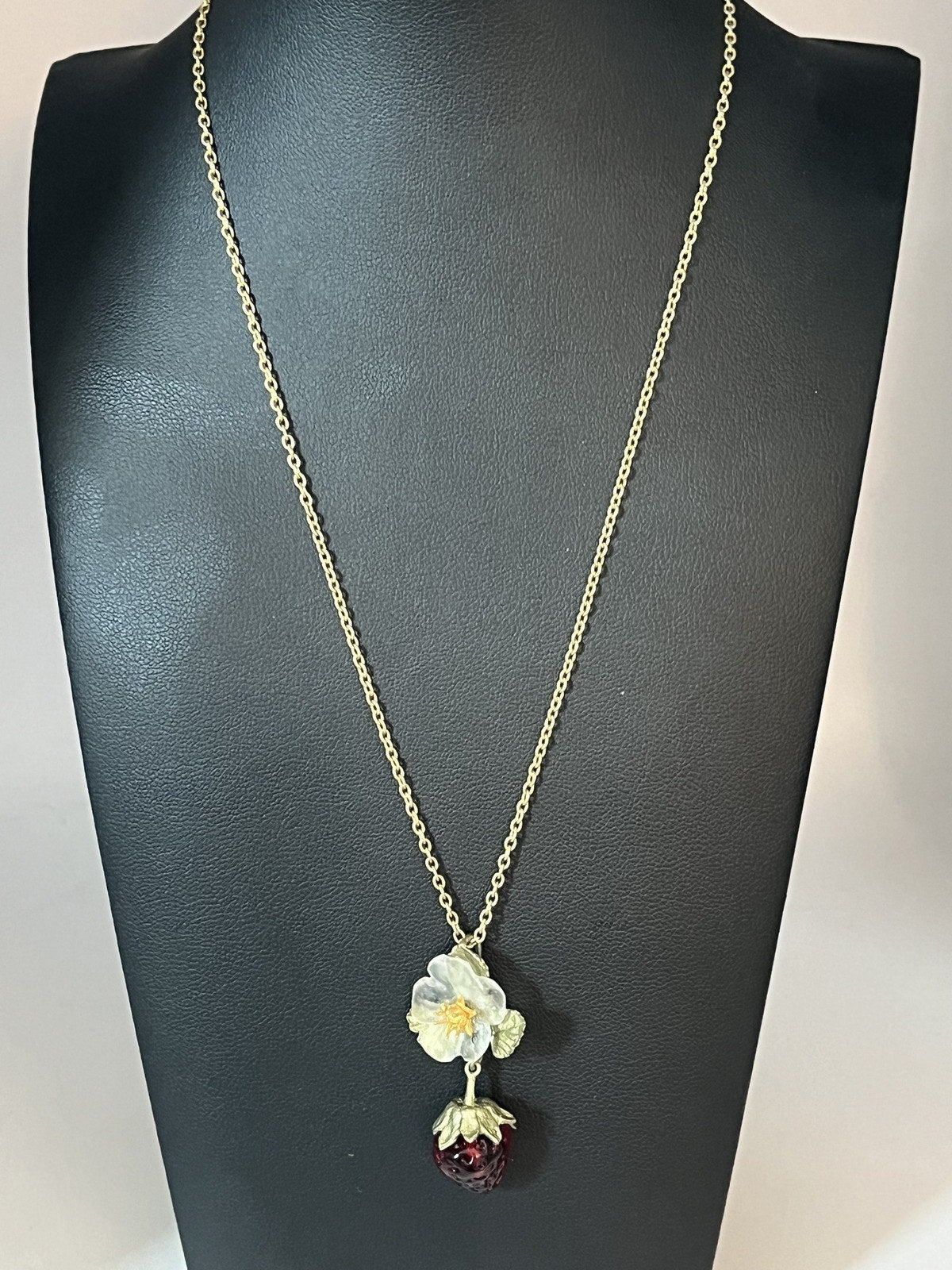 Michael Michaud Strawberry Flower Drop Necklace
